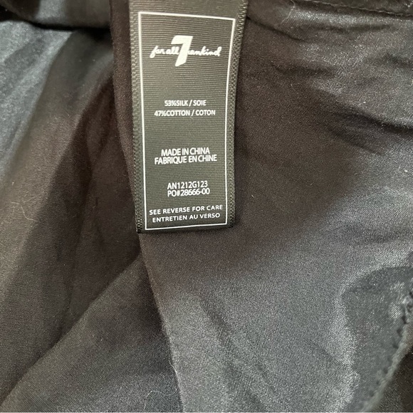 NWT 7 for all mankind black off the shoulder top blouse silk blend - Picture 7 of 8
